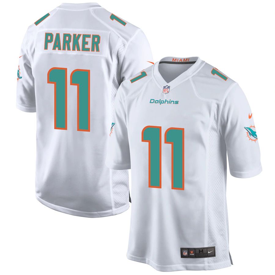 Men Miami Dolphins #11 DeVante Parker Nike White Game NFL Jersey->miami dolphins->NFL Jersey